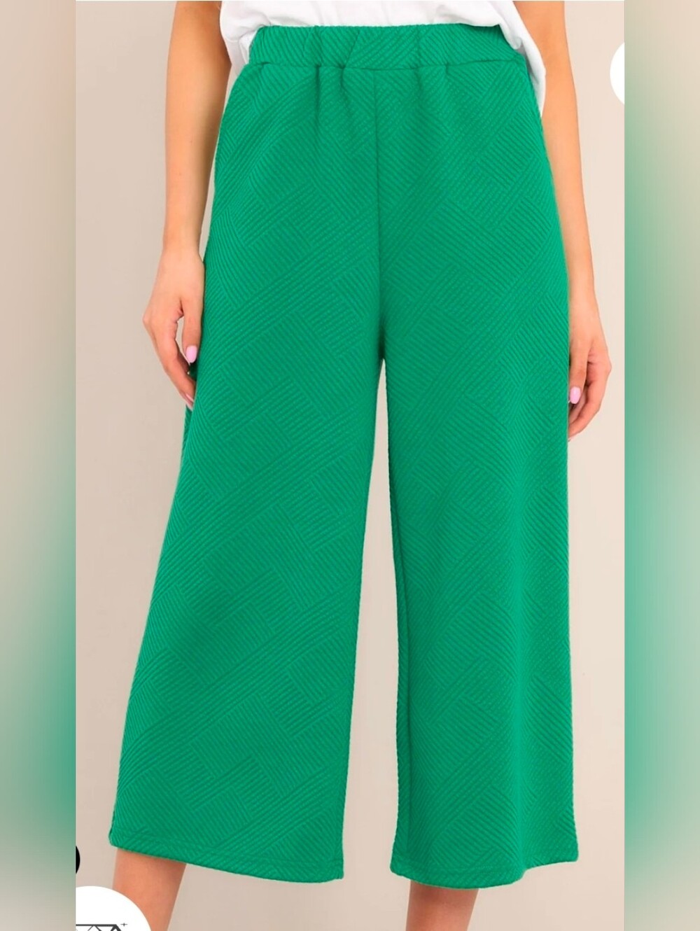 Umgee Textured Knit Wide-Leg Pants